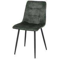 Stol Lech, Temno Siva - črna/temno zelena, Konvencionalno, kovina/tekstil (45/88/55cm)