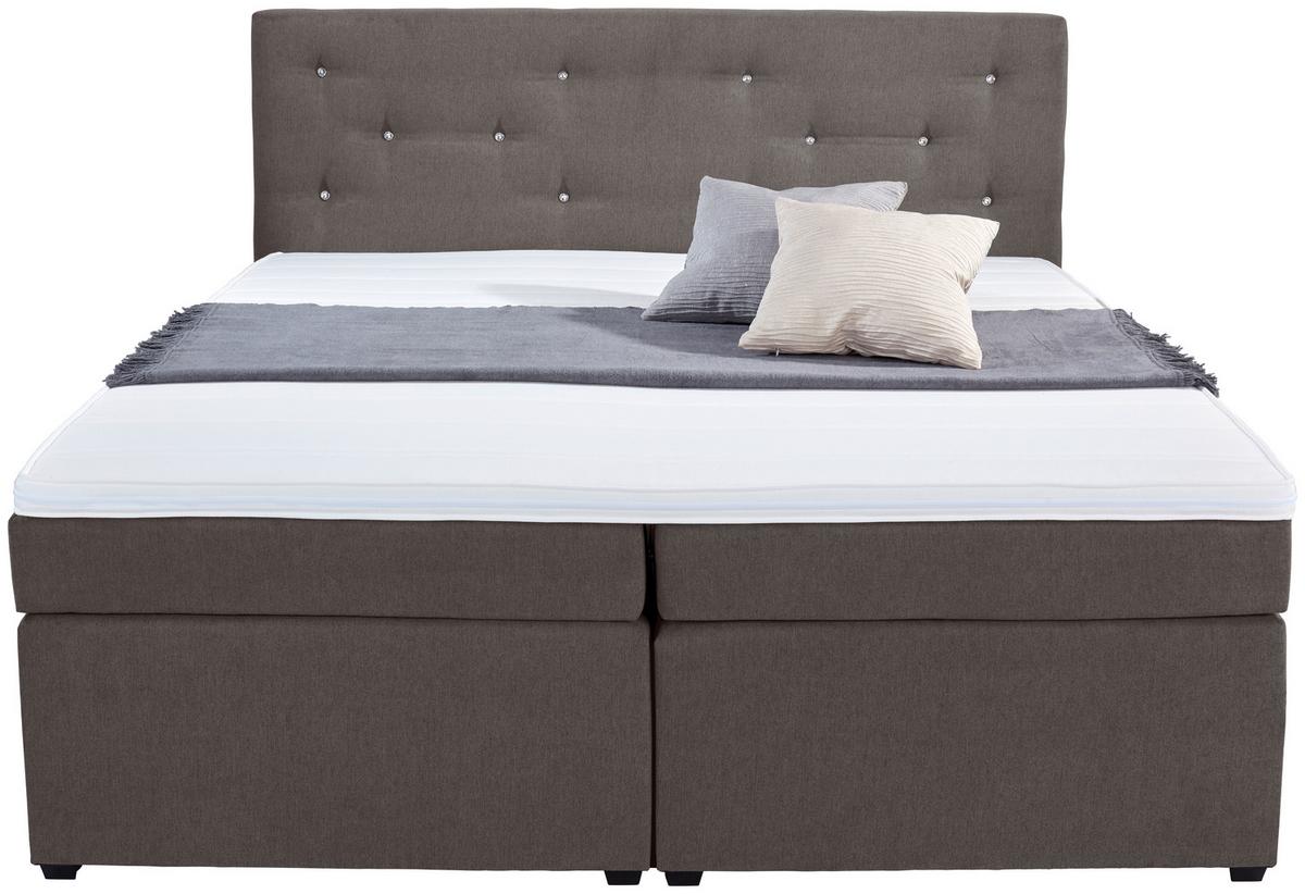 Boxspring Krevet Luminosa - siva/crna, Moderno, tekstil/plastika (180/200cm)
