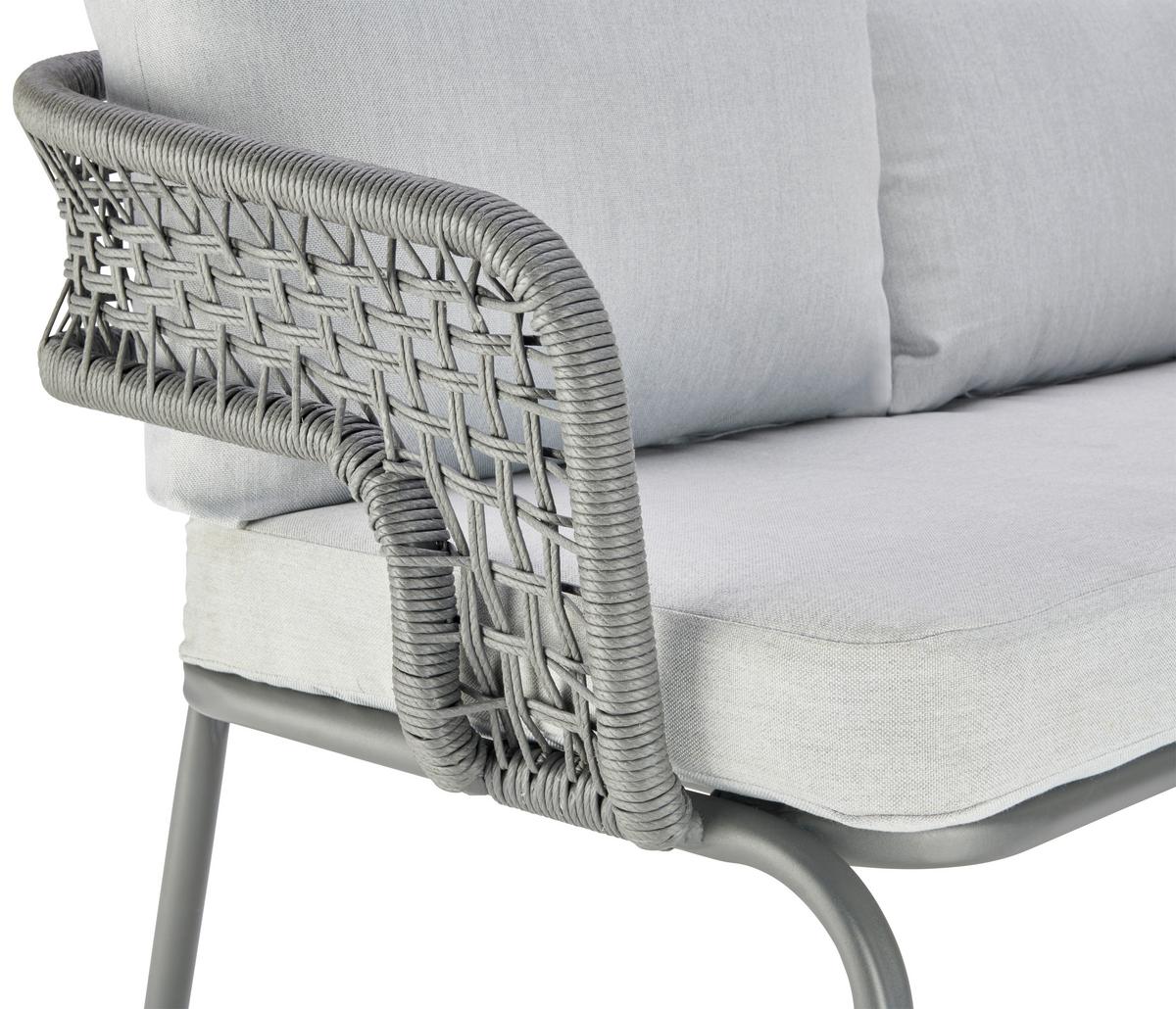 Loungegarnitur Lyon in Anthrazit/Hellgrau - Anthrazit/Hellgrau, Modern, Glas/Kunststoff (194/72/68cm) - Mömax