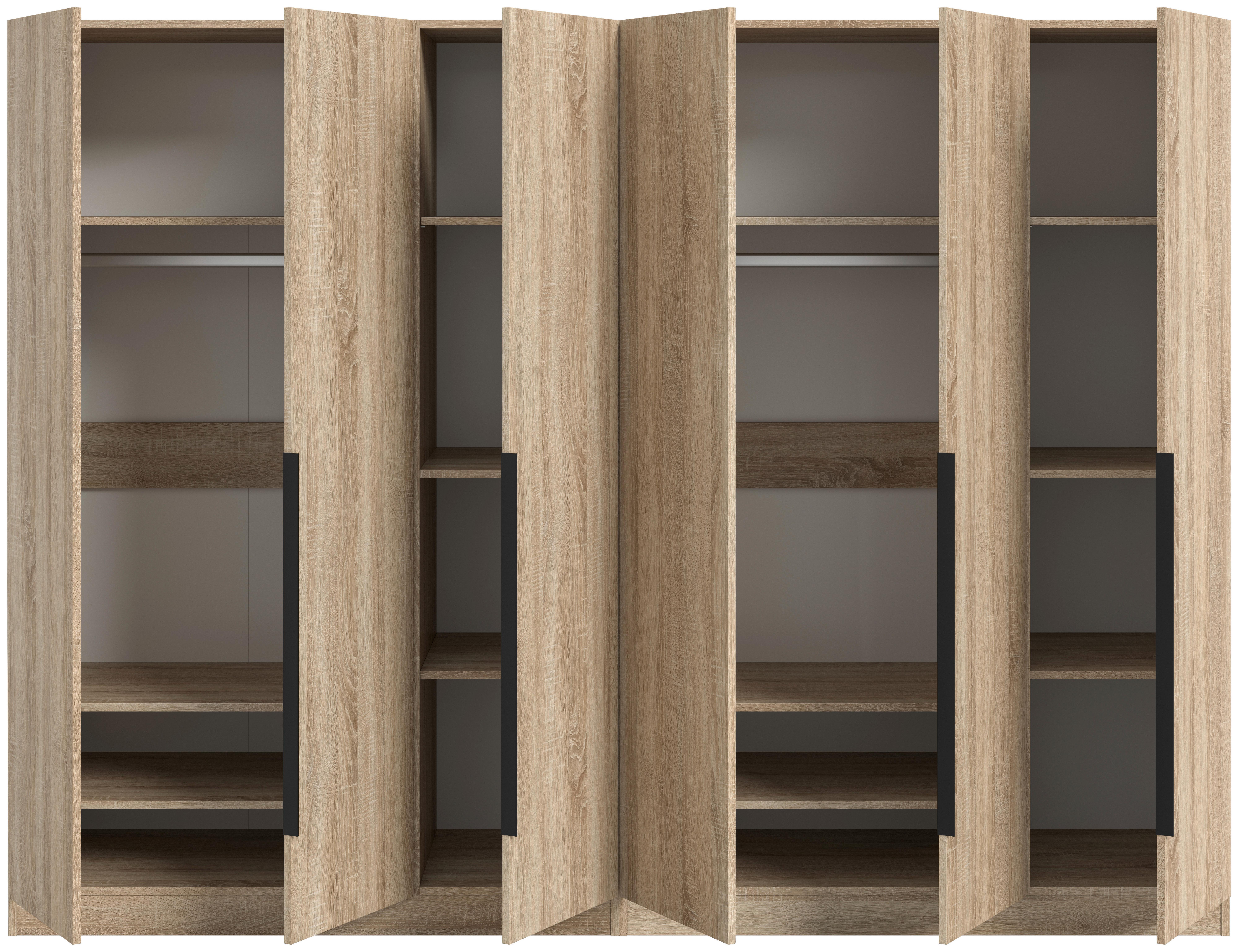 Omara S Klasičnimi Vrati Kopenhagen, Barva Hrasta - hrast sonoma, Moderno, leseni material (240/181/52cm) - MID.YOU