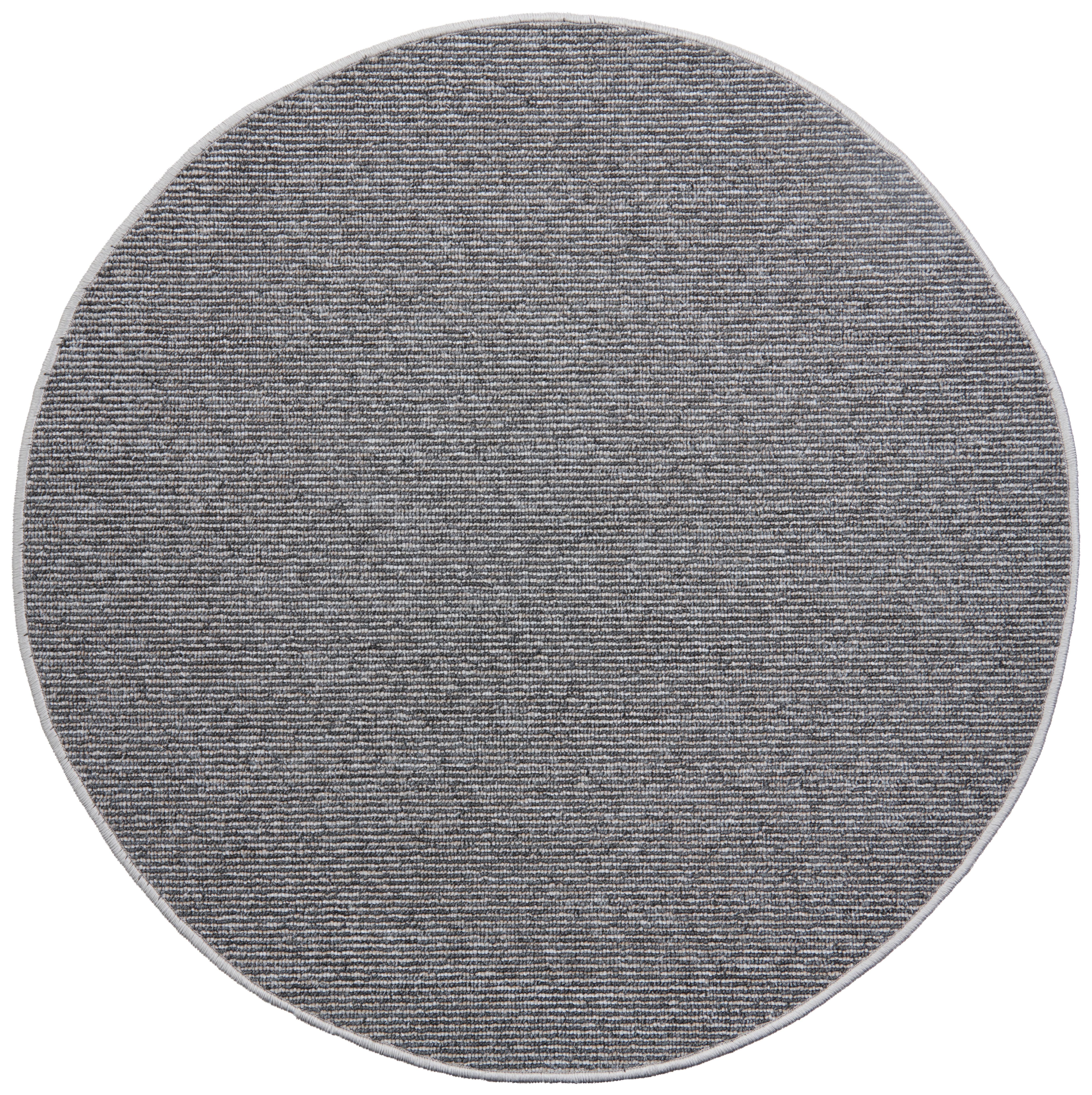 Flachwebeteppich Alex 1 in Grau Ø ca. 80cm - Grau, Konventionell, Textil (80cm) - Modern Living