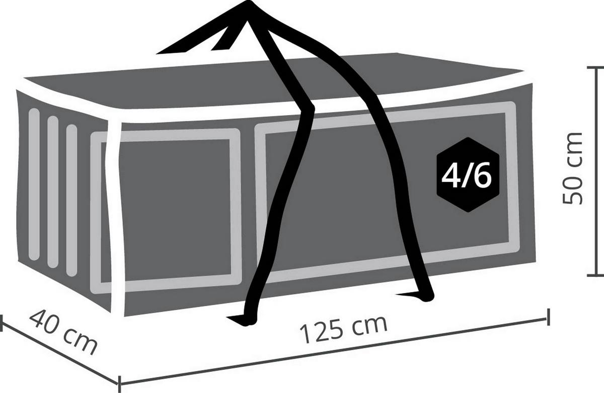Schutzhülle für Kissen Hellgrau - Hellgrau, Basics, Kunststoff (125/50/40cm) - Gardenson