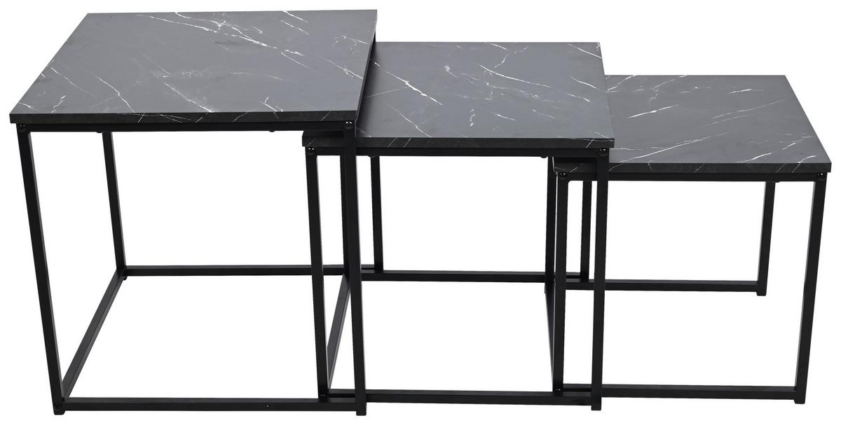 Set Stočića 3/1 Carmen - crna, Trendi, metal/pločasti materijal (40-42/35-39/36cm) - Modern Living