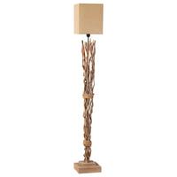Stehleuchte Marica Hellbraun max. 22 Watt - Hellbraun, Natur, Holz/Textil (35/175cm)