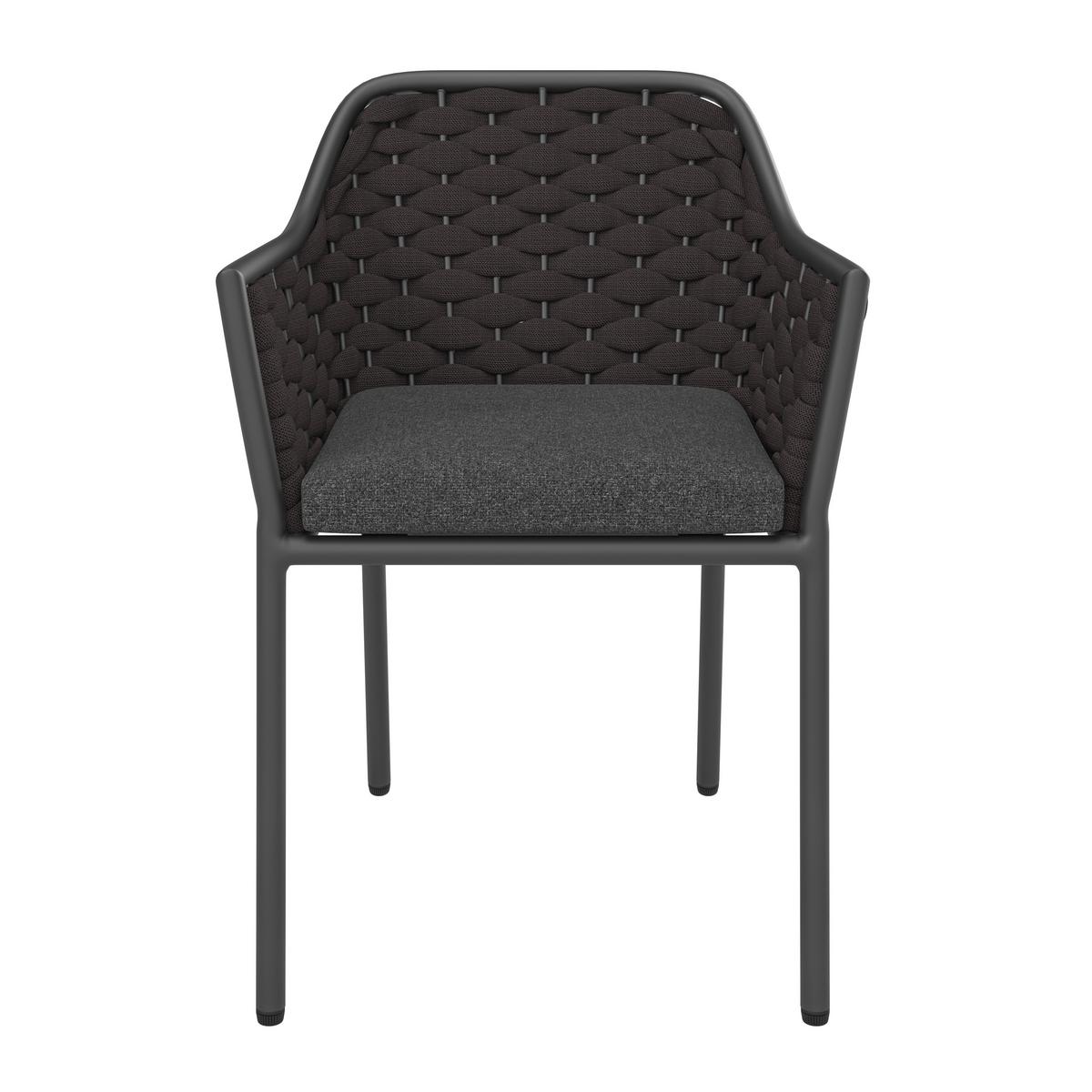 Gartenstuhl Louisa Anthrazit Aluminium - Anthrazit, MODERN, Textil/Metall (57/79/58cm) - Mömax