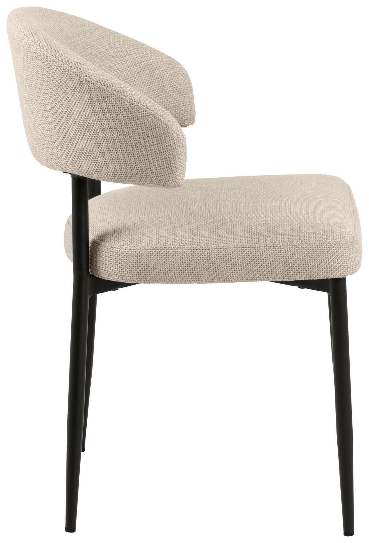 KRZESŁO EDINA - beżowy/czarny, Trend, metal/tkanina (56/77/55cm) - MID.YOU