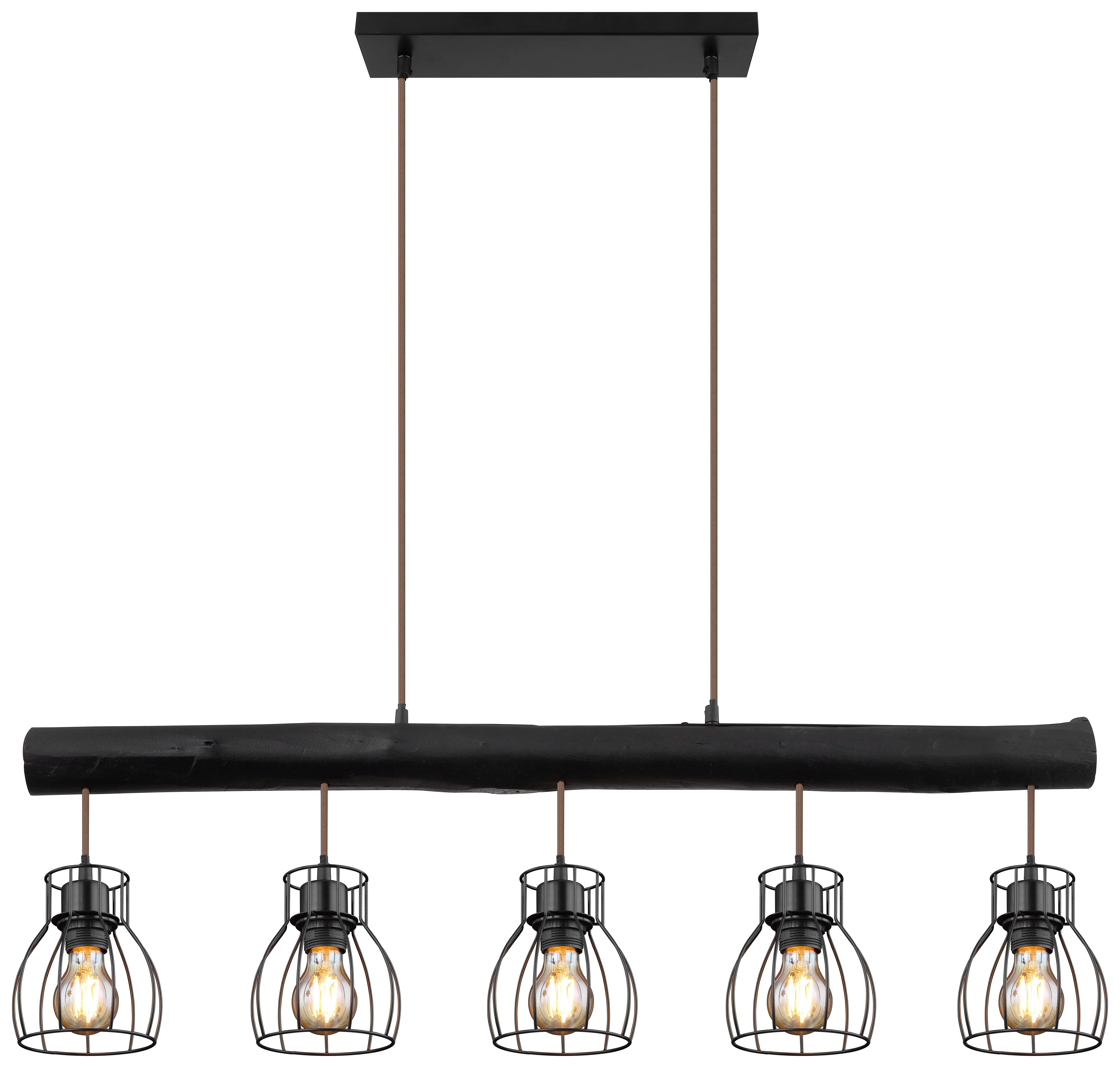 Viseča Svetilka Mina - črna, Basics, kovina/les (104/13,6/140cm) - Globo