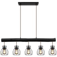 Viseča Svetilka Mina - črna, Basics, kovina/les (104/13,6/140cm) - Globo