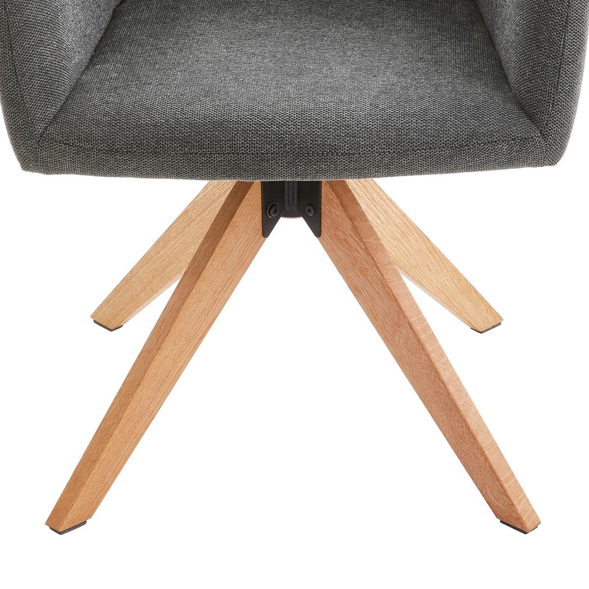 KRZESŁO Z PODŁOKIETNIKAMI TUNIS - kolor dębowy/ciemnoszary, Modern, metal/drewno (60/89/63cm) - Livetastic