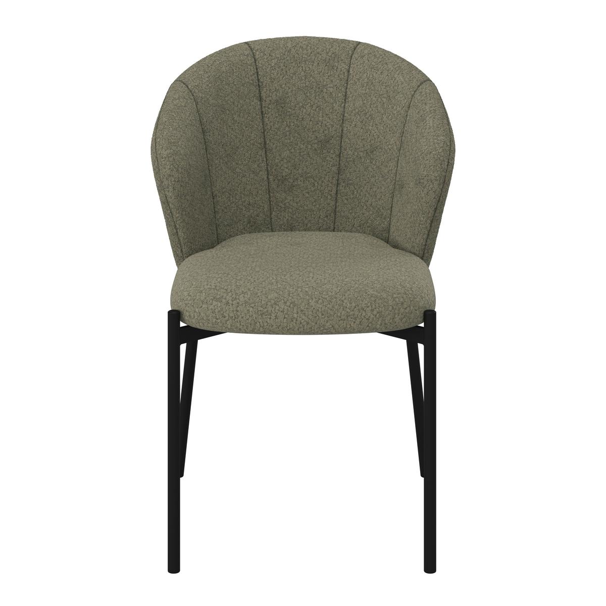 Stuhl Zoey Grün Chenille Gepolstert - Schwarz/Grün, MODERN, Holz/Textil (48/79/61cm) - Bessagi Home