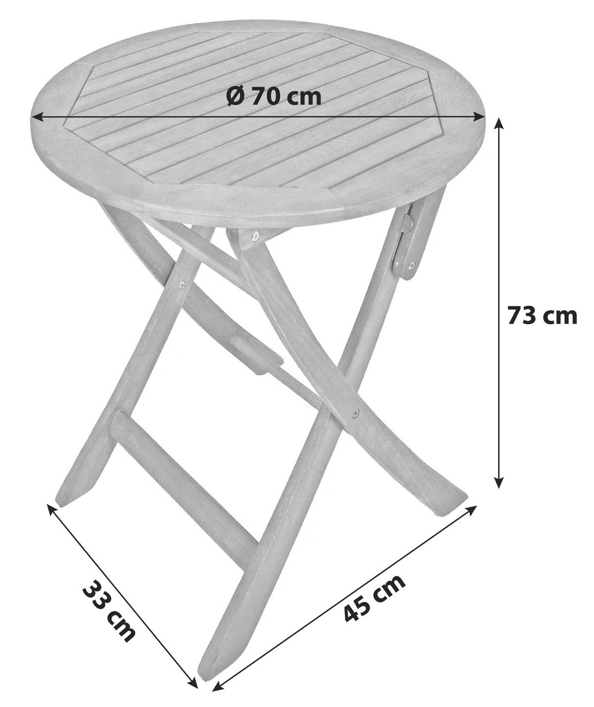 Gartenklapptisch Stockholm Holz - Braun, Basics, Holz (70/73/70cm) - Gardenson