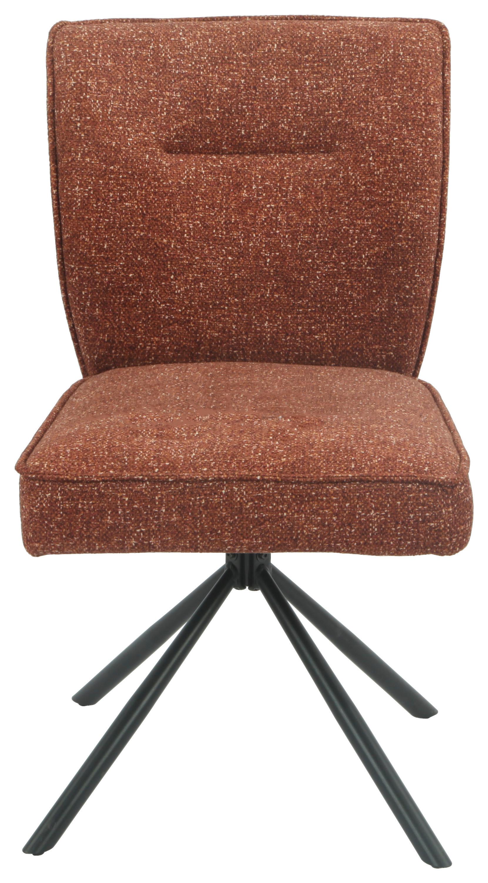 Stuhl Ellen Giga S Terracotta/Schwarz - Terracotta/Schwarz, MODERN, Textil/Metall (49/90,5/65,5cm) - Premium Living