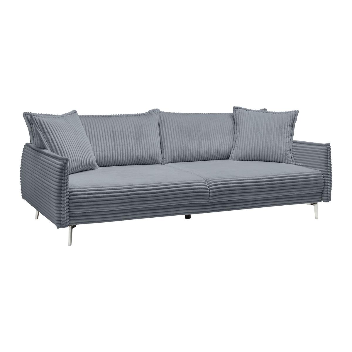 Mega Sofa Kiss - tamno siva/boje kroma, Moderno, drvo/metal (241/90/117cm) - Mömax