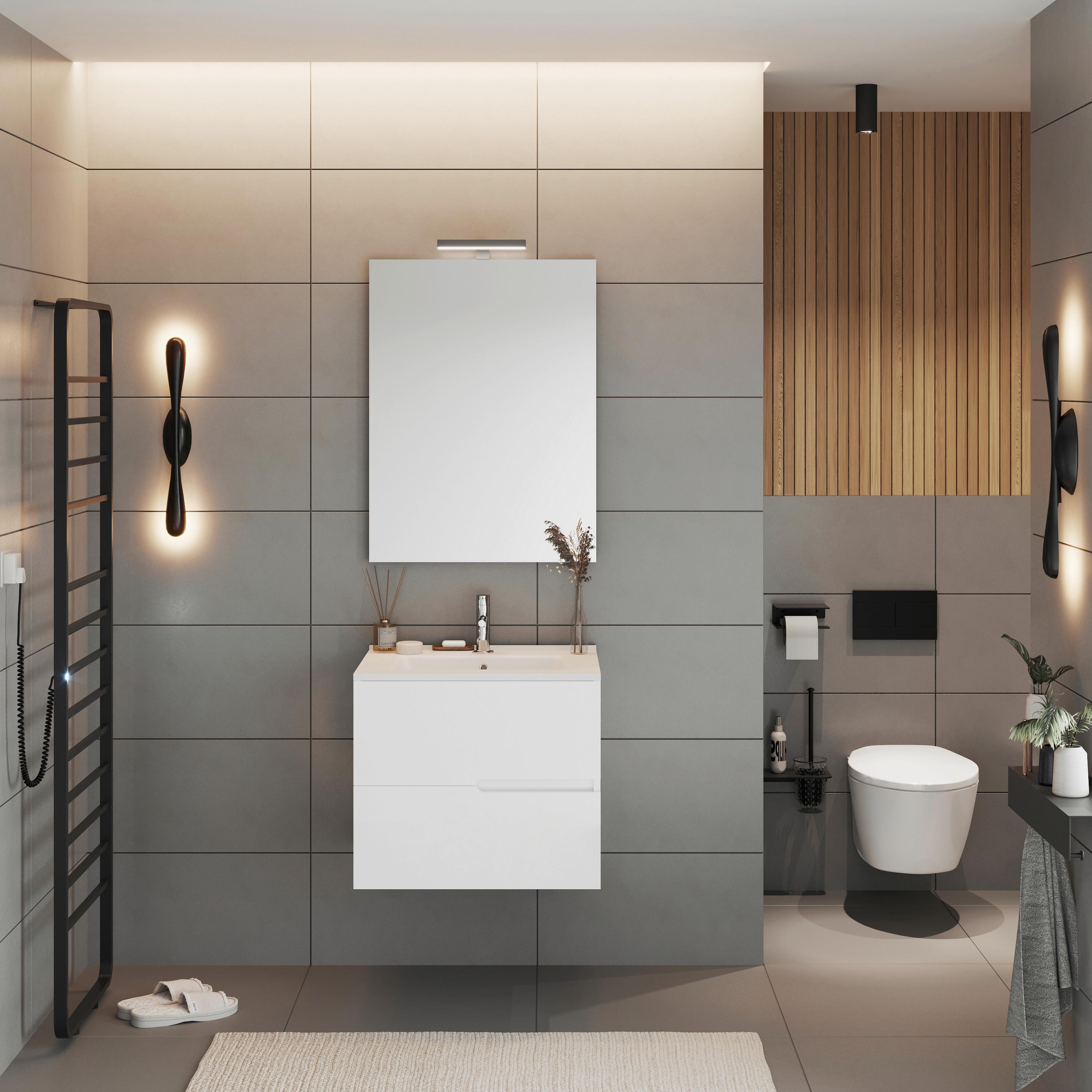 Element Ispod Umivaonika Eva - bijela visoki sjaj/antracit, Moderno, drvni materijal (60/51/46cm)