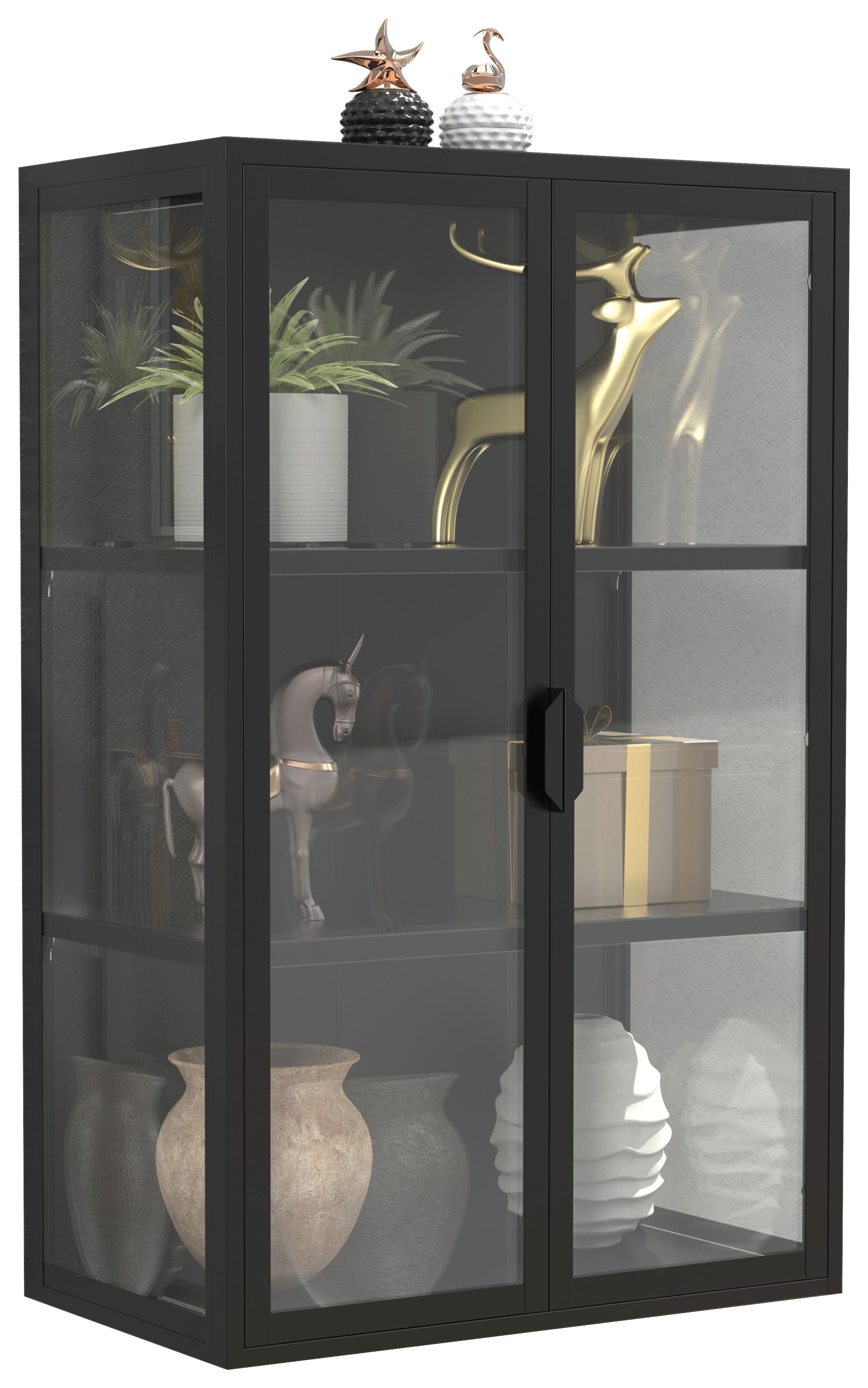 BADEZIMMER 3-TLG. WASCHPLATZ "BITILA 80" - Weiss/Schwarz, Modern, Glas/Keramik (80cm) - MID.YOU
