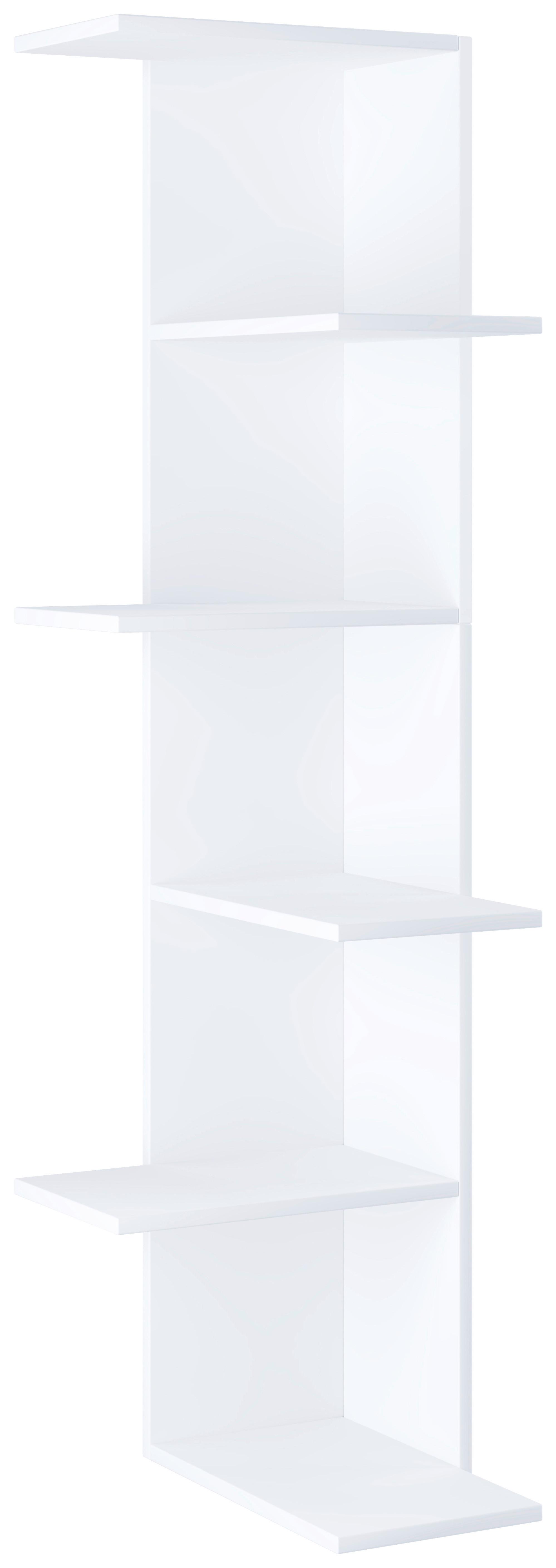 Eckregal BALOS XL Weiß ca. 37x140x37 cm - Weiß, LIFESTYLE, Holzwerkstoff (37/140/37cm) - MID.YOU