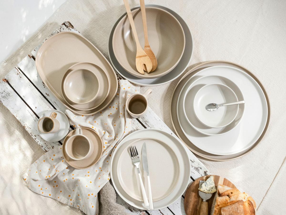 Jedilni Servis Uno Toscana, 12-Delni - krem barve/peščene barve, Basics, keramika - Creatable