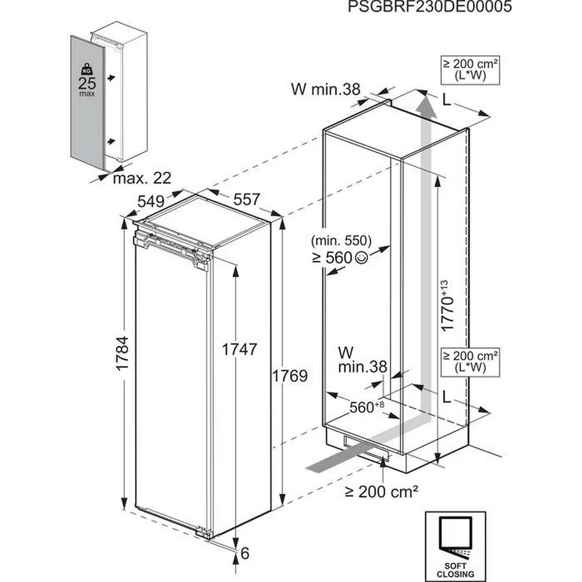 Einbaugefrierschrank NAB7N181EC Weiß - Weiß, MODERN, Metall (55,7/176,9/54,9cm) - AEG