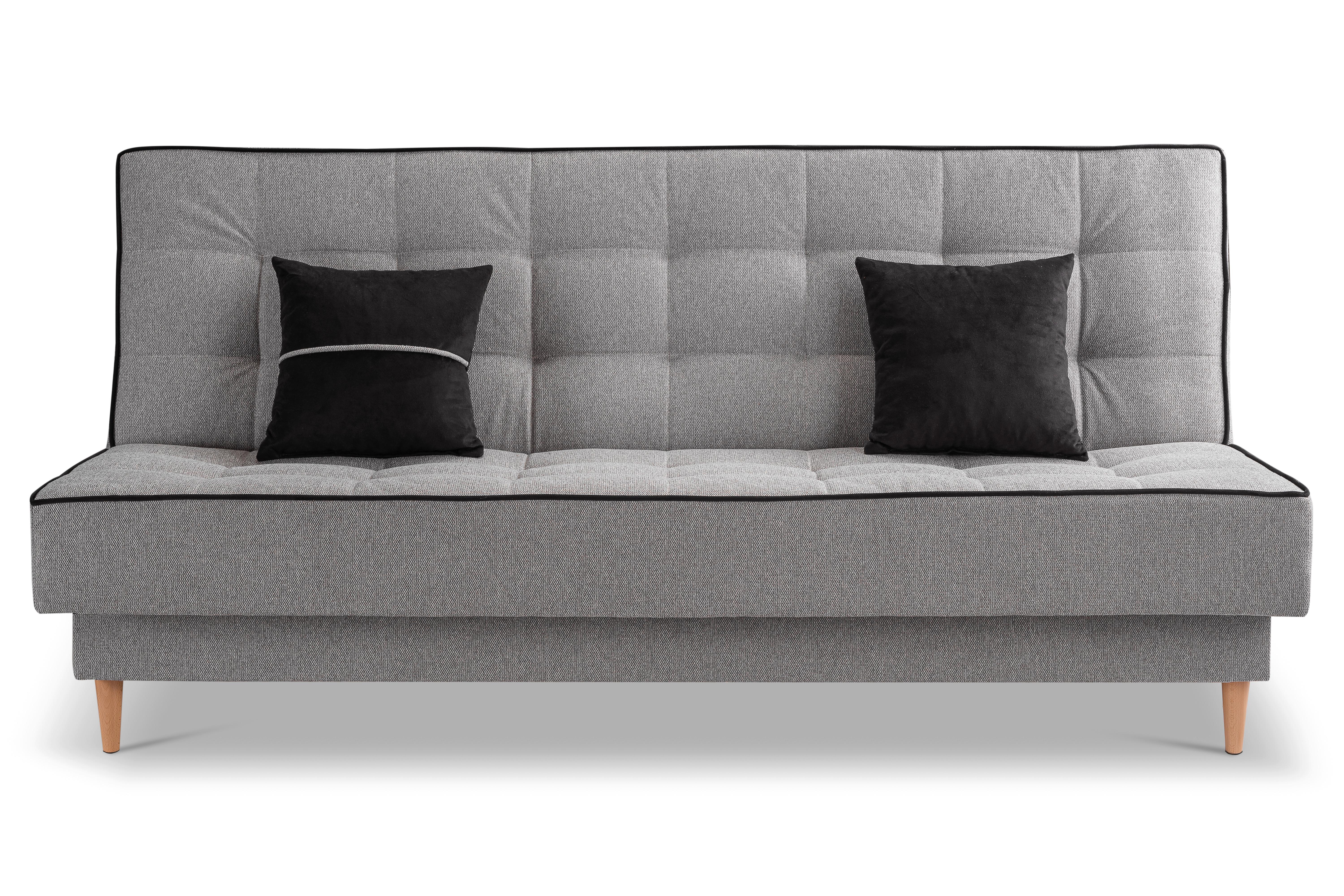 Schlafsofa Bono Hellgrau - Hellbraun/Hellgrau, Basics, Holz/Textil (199/91/91cm) - MID.YOU