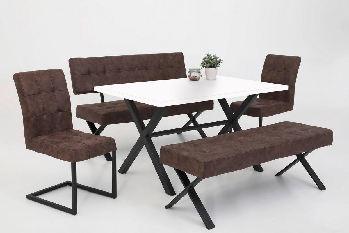 2er-Set Schwingstühle DONNA S - Anthrazit/Braun, MODERN, Textil/Metall (42/91/62cm) - MID.YOU