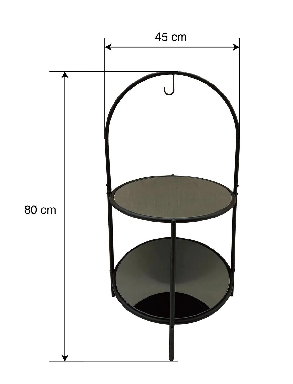 Masă auxiliară NOBILE - negru, Modern, sticlă/metal (42/42/80cm) - Premium Living
