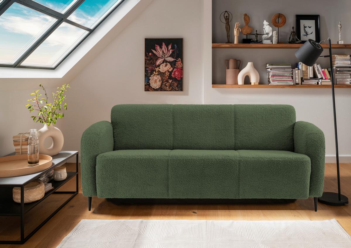 Trosjed Marone - tamno zelena/crna, Moderno, tekstil/metal (180/76/90cm) - Bessagi Home