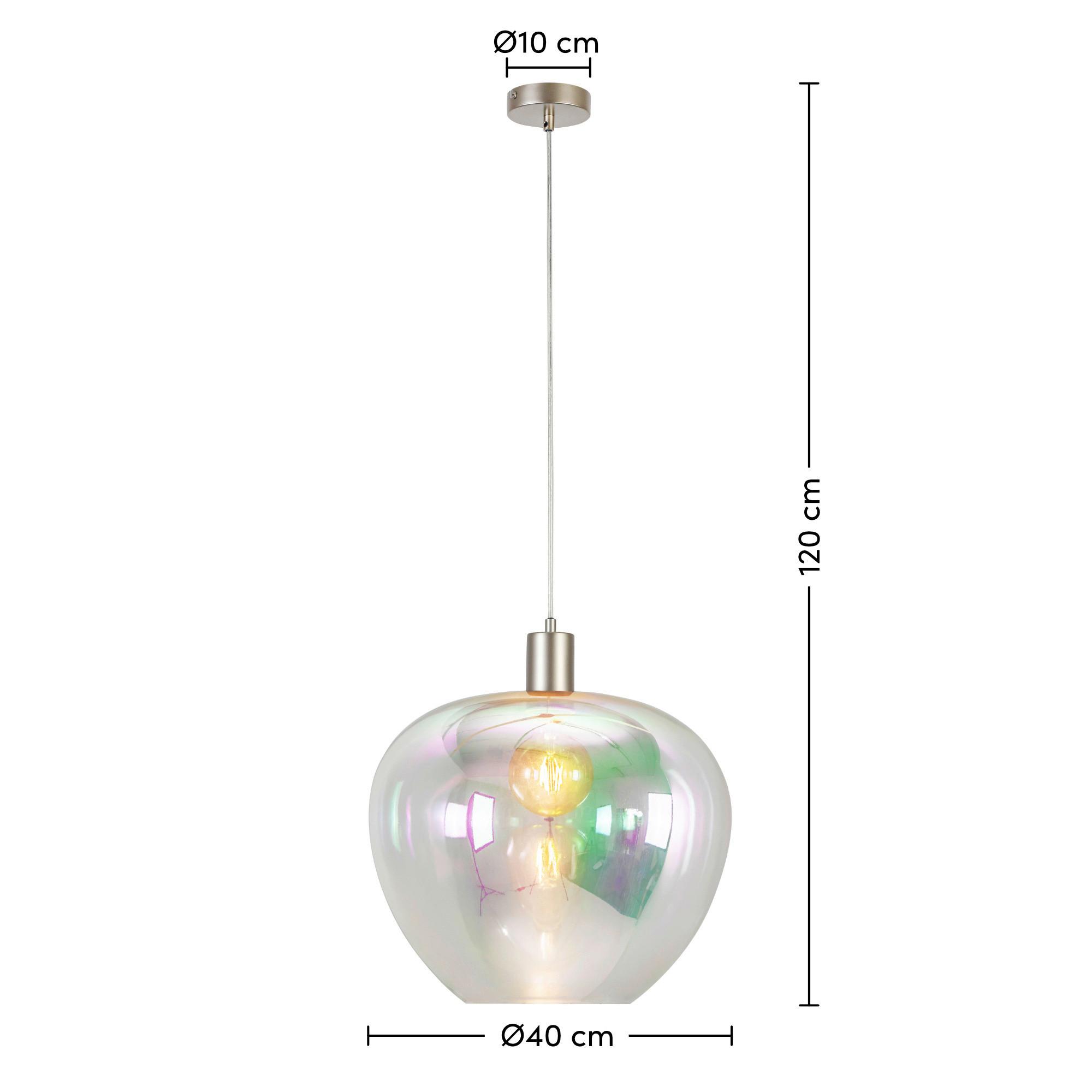 HÄNGLAMPA RENI - champagne/multicolor, Modern, metall/glas (40/120cm)