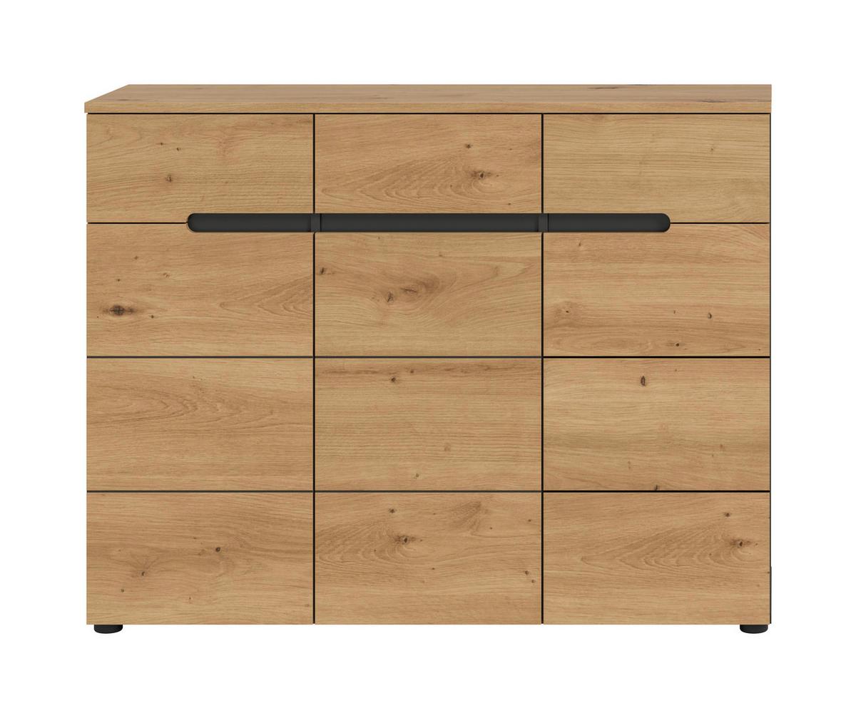 Omara Za Čevlje Canu, Siva, Barva Hrasta - črna/hrast artisan, Design, umetna masa/leseni material (120/94/37cm) - Livetastic