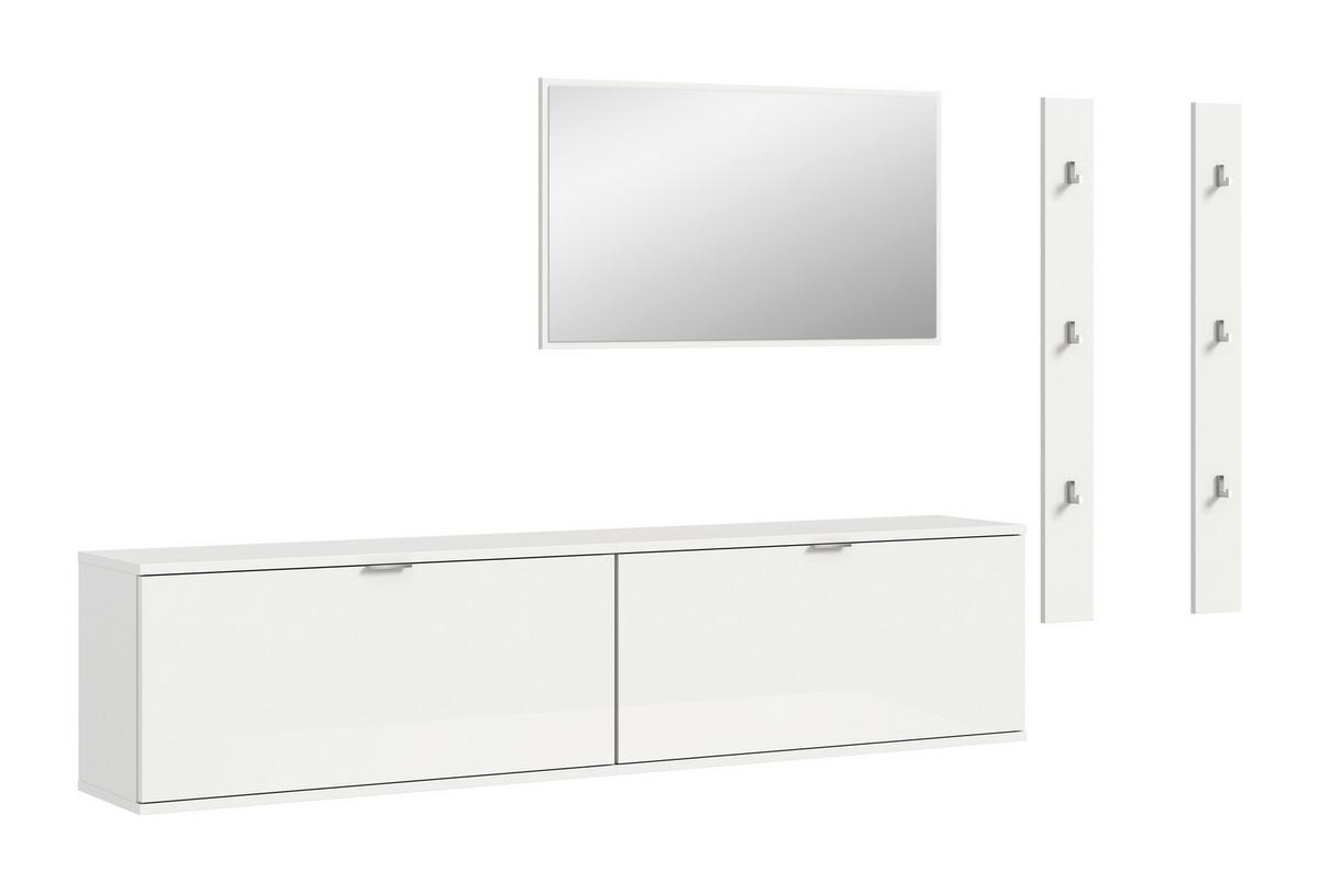 GARDEROBE PROJEKT X - Weiss Hochglanz/Weiss, Design, Holzwerkstoff (237/193/32cm) - Livetastic
