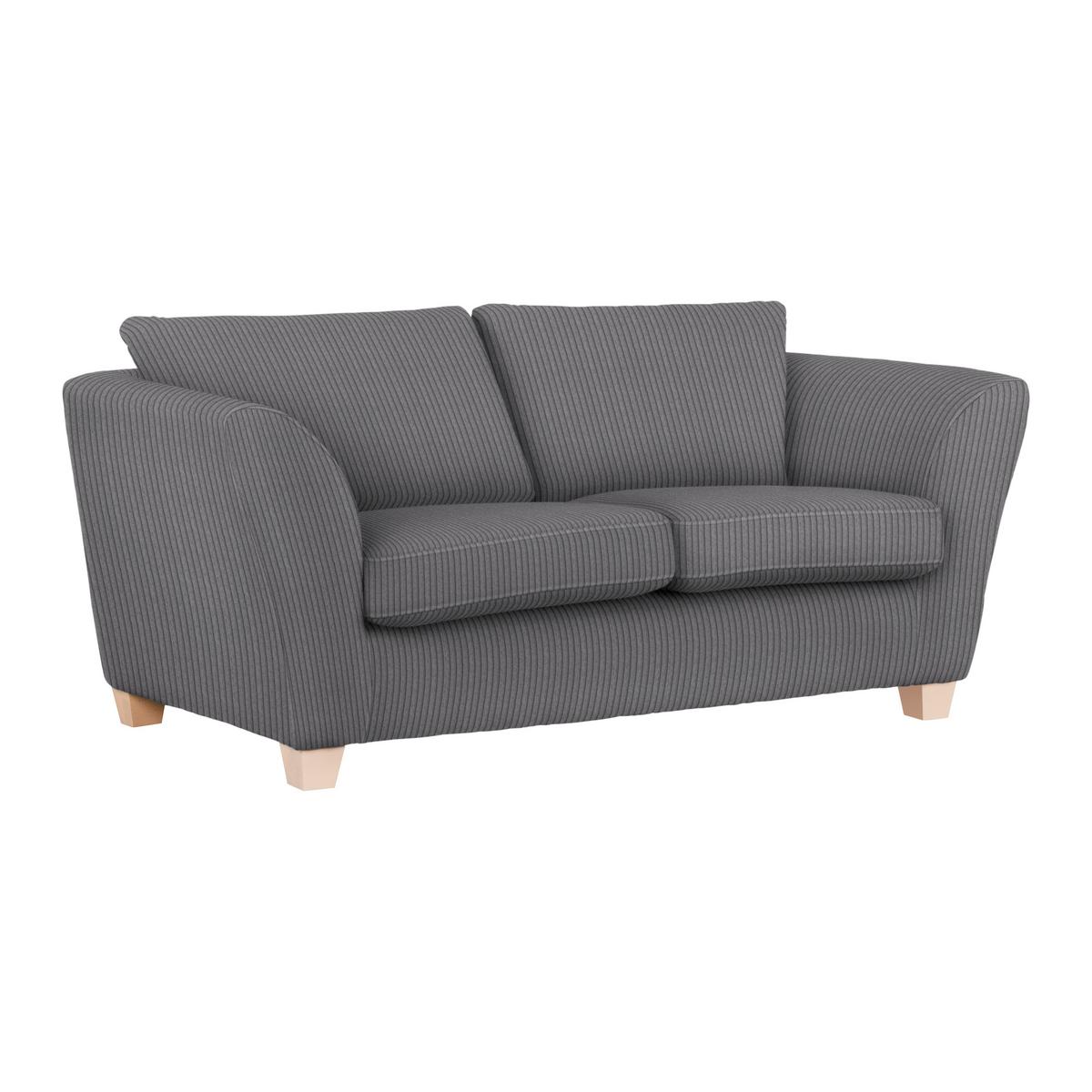 2-Sitzer-Sofa Devado Dunkelgrau Cord - Dunkelgrau/Naturfarben, Holz/Textil (190/70-85/95cm) - Mömax