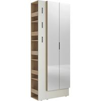 Dulap pentru hol SARINA - cașmir/culoare lemn stejar, Trend, sticlă/material pe bază de lemn (76/201,5/37cm) - Modern Living