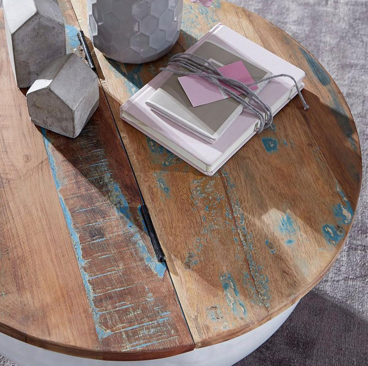 Klubska Miza Wohnling - bela/rjava, Moderno, kovina/les (60/60/34cm) - MID.YOU