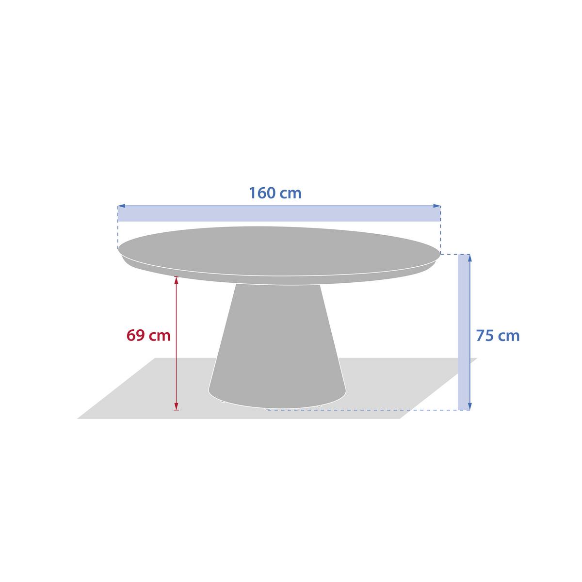 Masă Yconia - crem, Basics, metal (160/75cm)