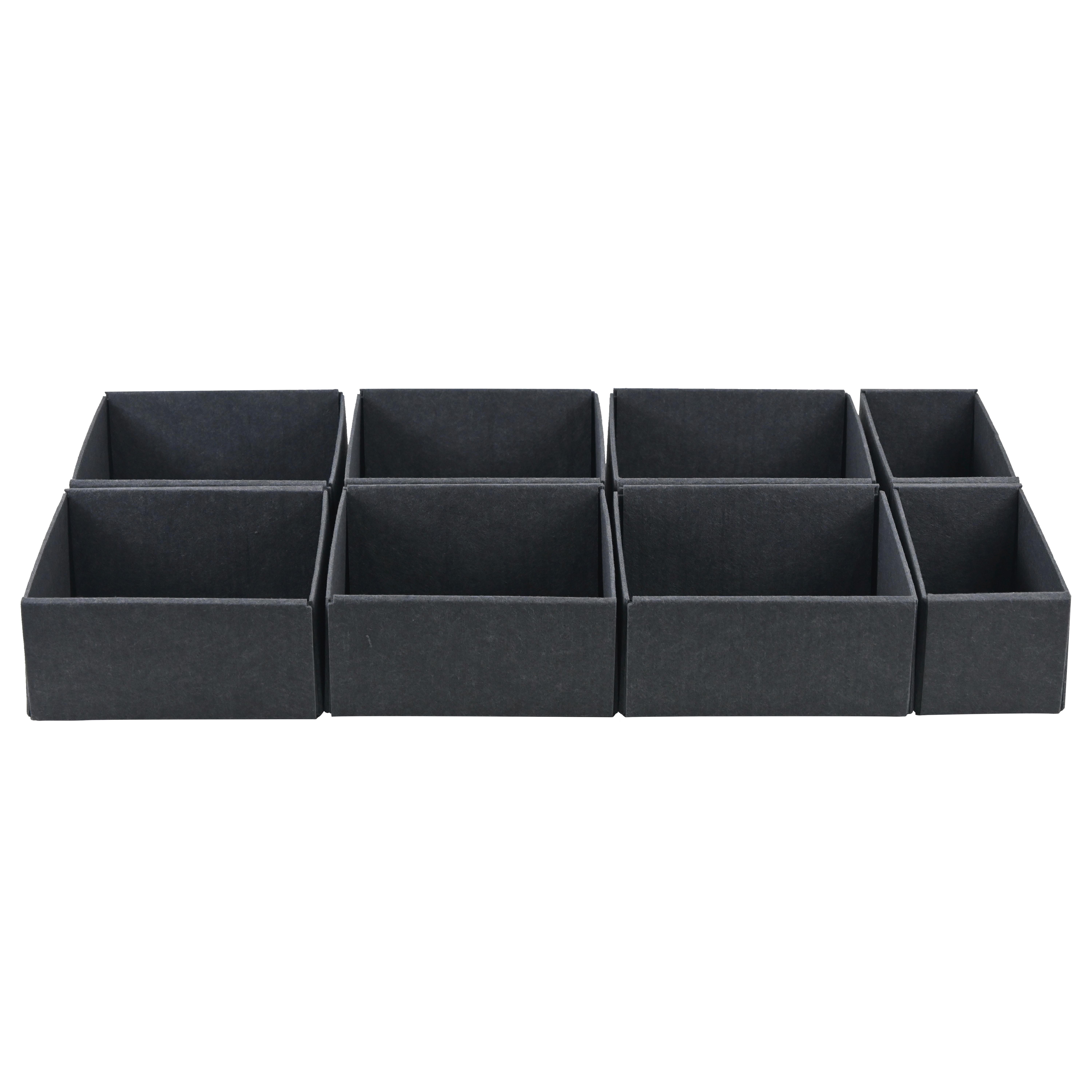 Schubladenbox Unit - L in Grau - Grau, KONVENTIONELL, Textil - Premium Living