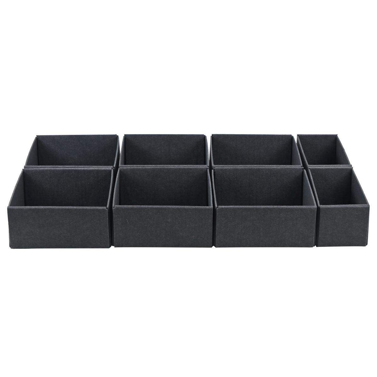 Schubladenbox Unit - L in Grau - Grau, KONVENTIONELL, Textil - Premium Living