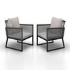 TRÄDGÅRDSSTOLAR SET TONI - mörkgrå/ljusgrå, Modern, metall/textil (57,5/73/60cm) - Bessagi Garden