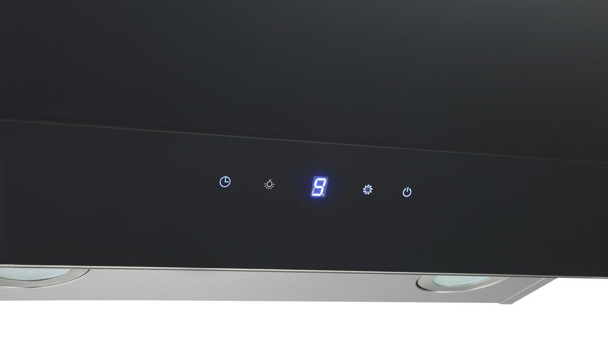 Kuhinjska Napa Selena, 60cm - črna, Trend, kovina/steklo (60/74,3-112,3/31,3cm) - Respekta