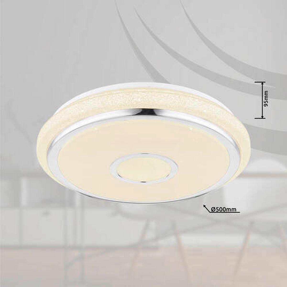 LED-DECKENLEUCHTE 48389-40 DANI - Chromfarben/Weiss, Basics, Kunststoff (50/9.5cm) - Globo