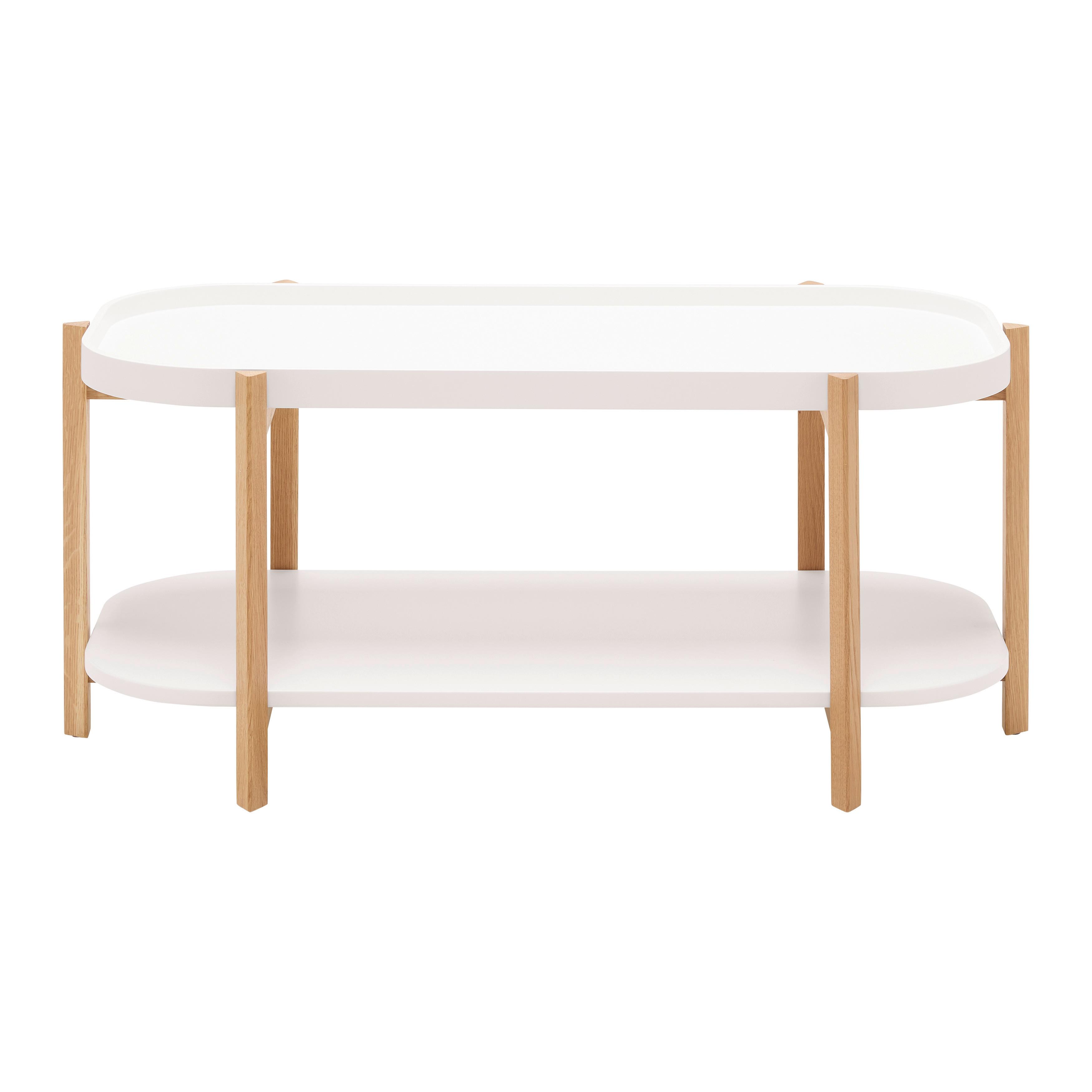 SOFFBORD STRUT - vit/naturfärgad, Modern, trämaterial/trä (100/50/45cm) - Mömax