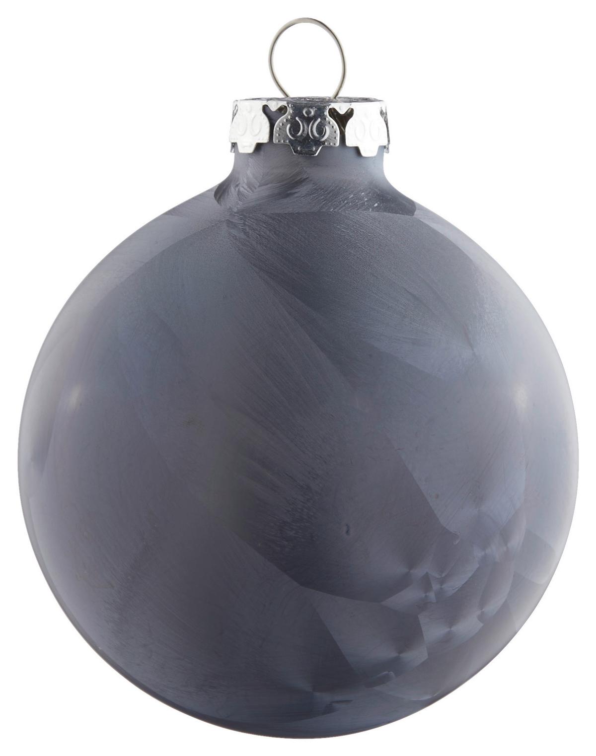 ZESTAW BOMBEK CHOINKOWYCH 812-2041-900 - antracytowy, Basics, szkło (8cm) - X-Mas
