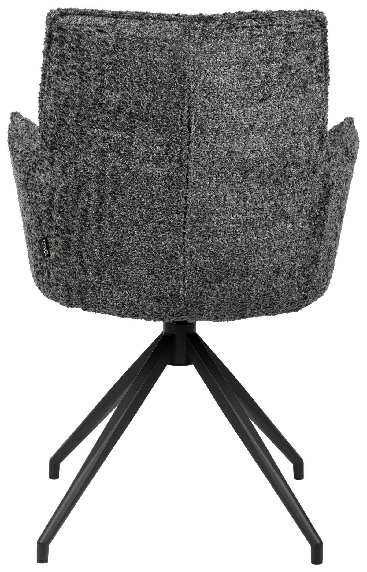 KRZESŁO Z PODŁOKIETNIKAMI OSAKA VENGA -EXKLUSIV- - ciemnoniebieski/czarny, Design, metal/tkanina (59/89,5/63cm) - Novel