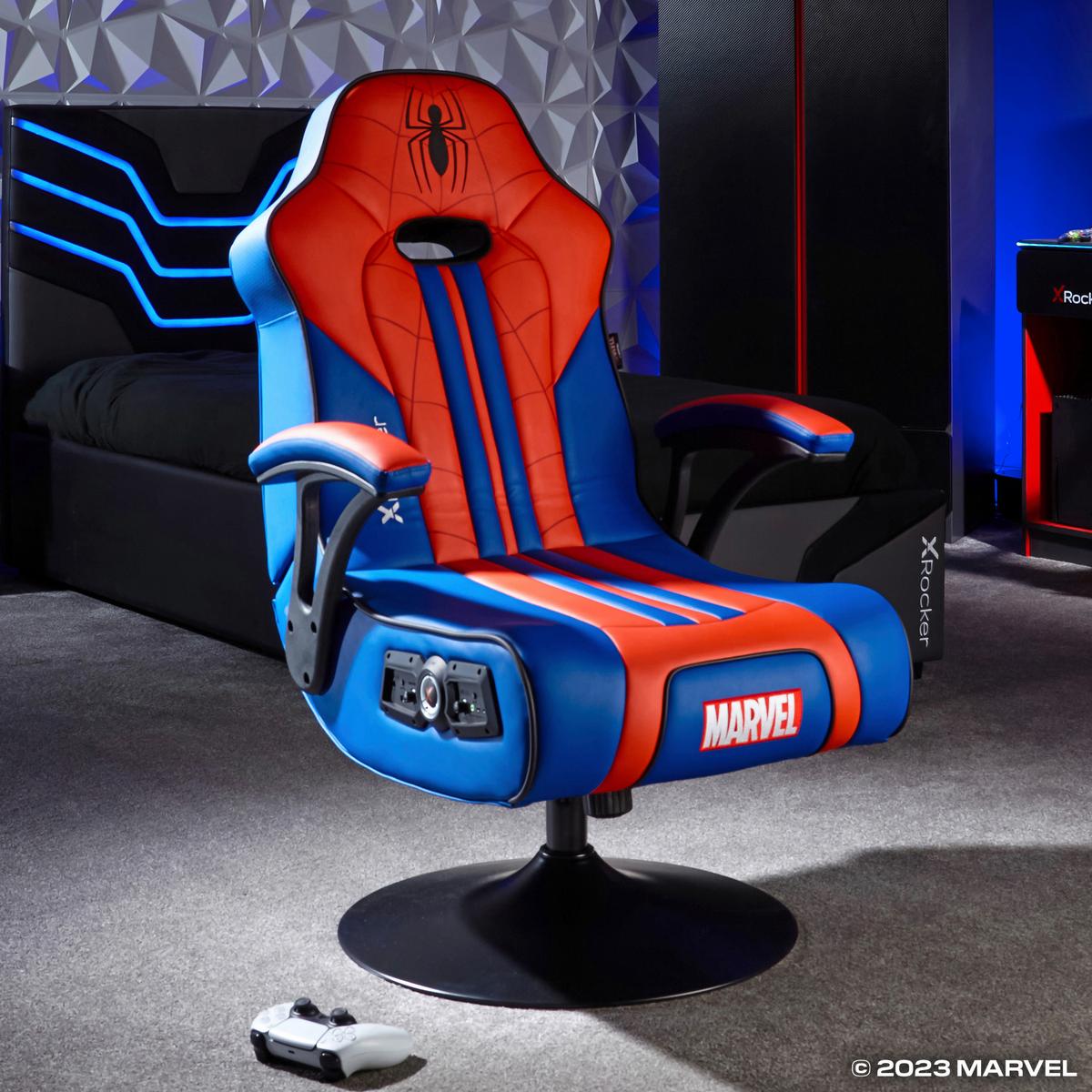 Gamingsessel Marvel ca. 53x102x88cm Blau/Rot Spiderman - Blau/Rot, MODERN, Leder/Holzwerkstoff (53/102/88cm) - X Rocker