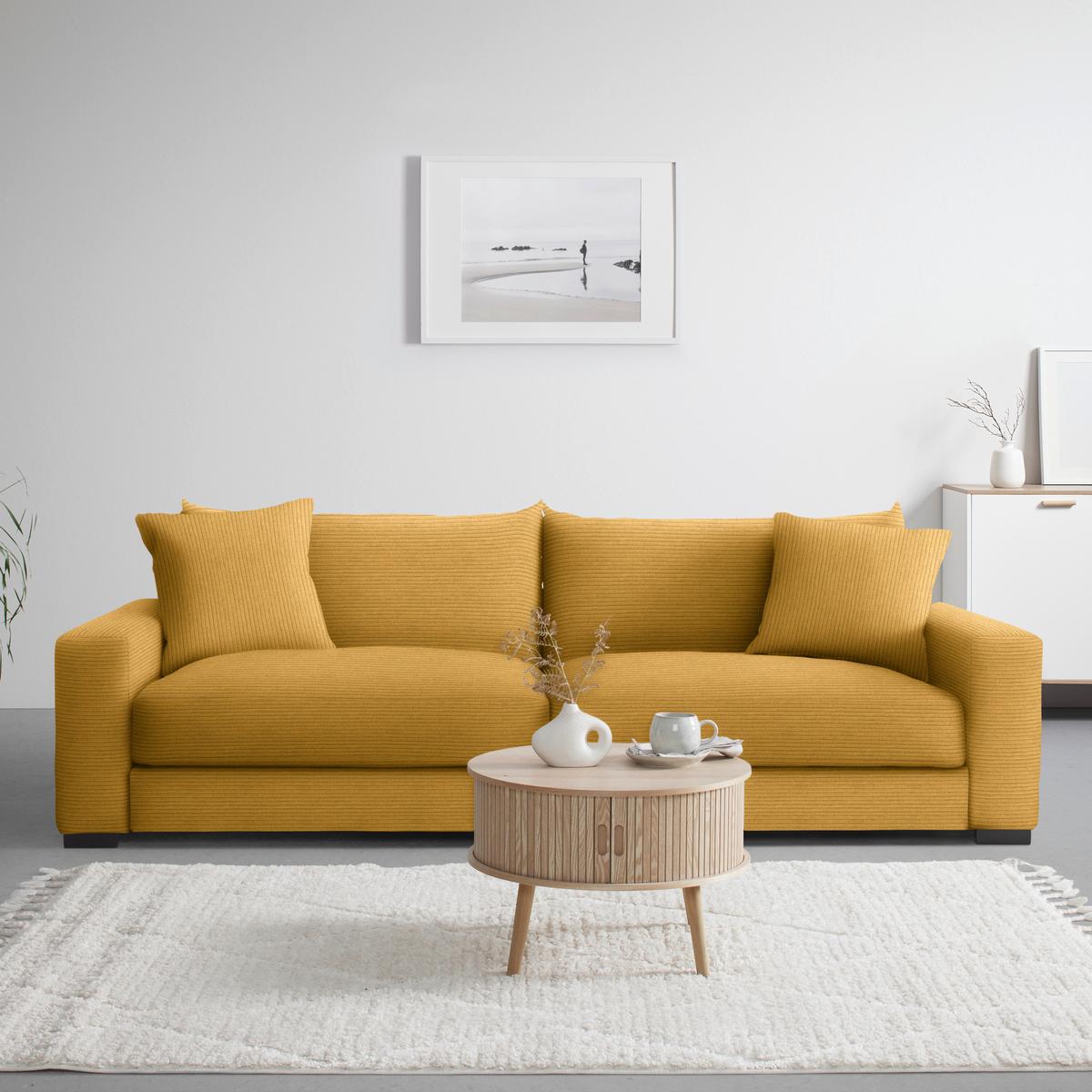 Megasofa Pedro Senfgelb - Senfgelb, MODERN, Holz/Holzwerkstoff (261/83/124cm) - Mömax