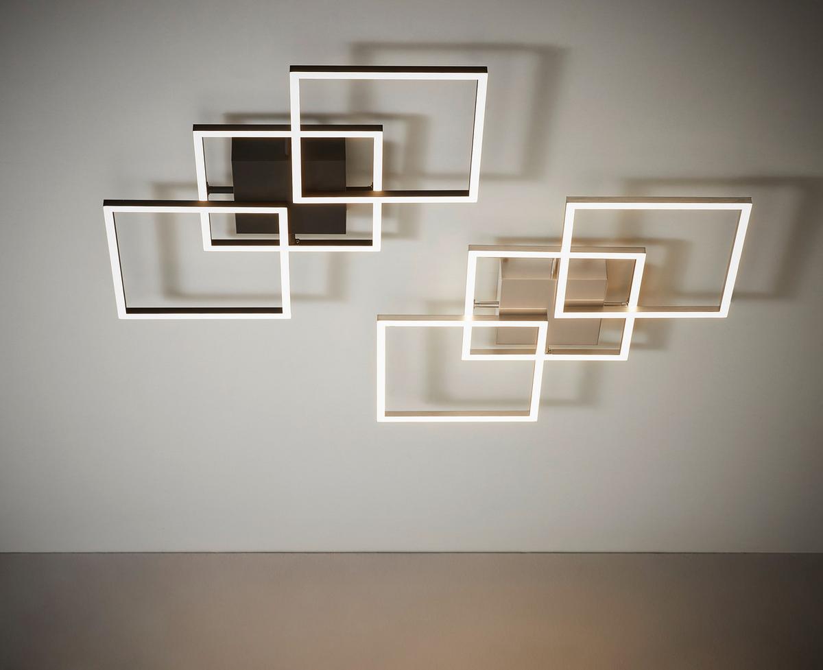 LAMPA SUFITOWA LED GIGA 4 *SBN* - kolor niklowy, Trend, tworzywo sztuczne/metal (75,5/37/6cm) - Novel