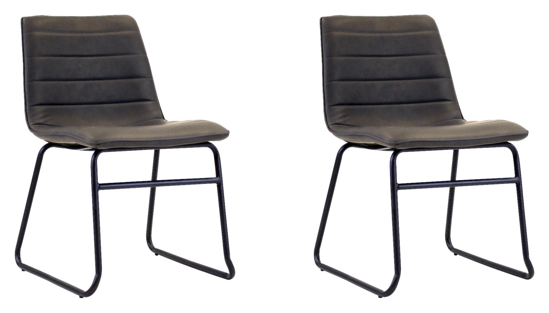 STUHL-SET MILAN - Anthrazit/Schwarz, KONVENTIONELL, Kunststoff/Textil (48/77/56cm) - MID.YOU