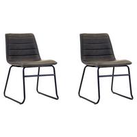 Set Stolov Milan, Antracit, 2 Kos - črna/antracit, Konvencionalno, kovina/umetna masa (48/77/56cm) - MID.YOU