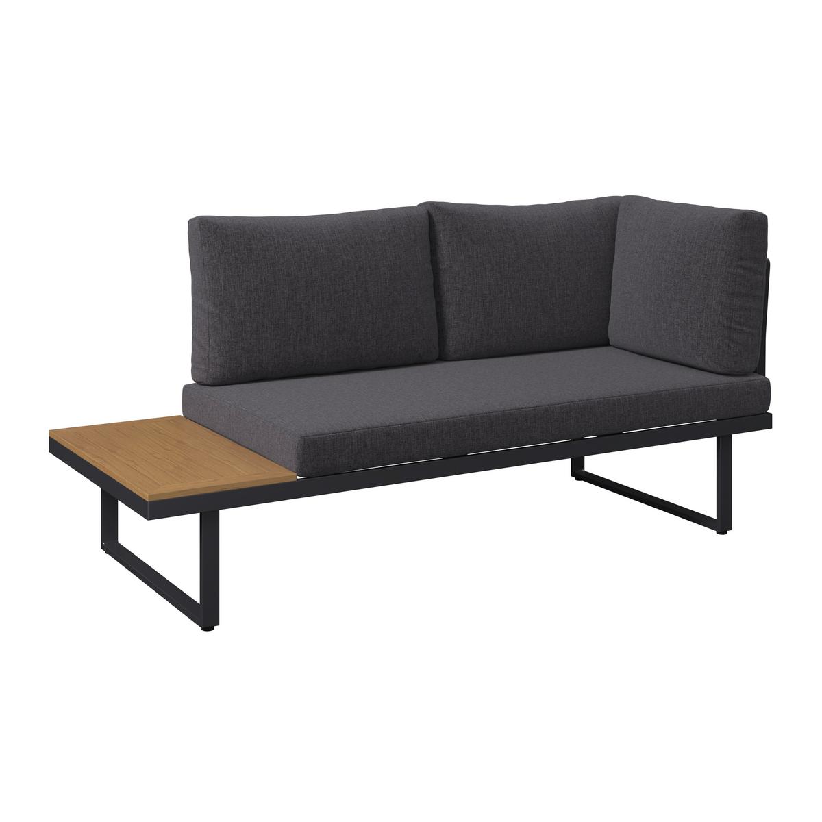 Loungegarnitur Hottie Naturfarben/Grau, 4-tlg. - Dunkelgrau/Naturfarben, MODERN, Kunststoff/Textil - Based