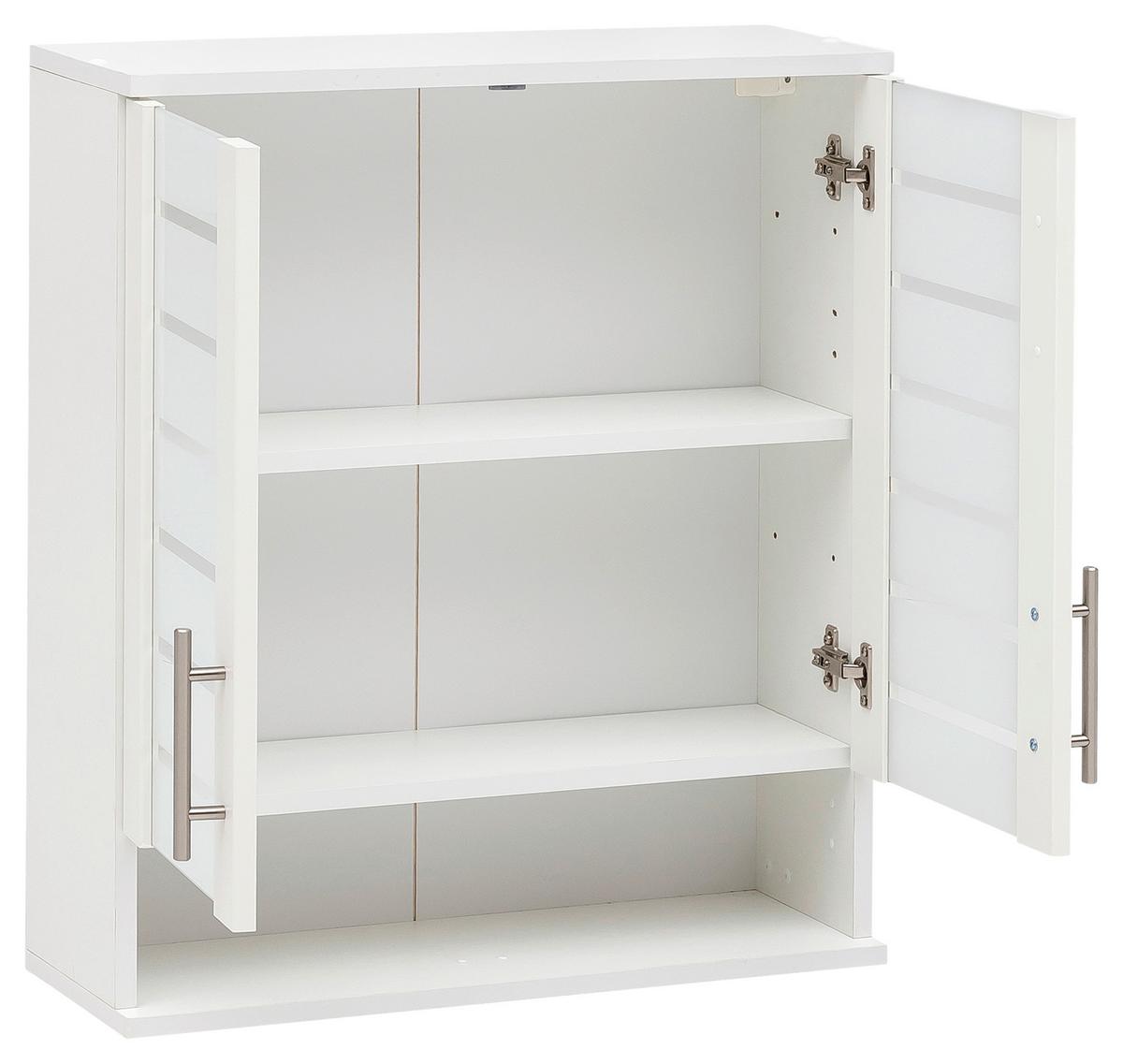 Hängeschrank Niko Weiß - Edelstahlfarben/Weiß, MODERN, Glas/Holzwerkstoff (59,8/70,8/20,5cm) - MID.YOU