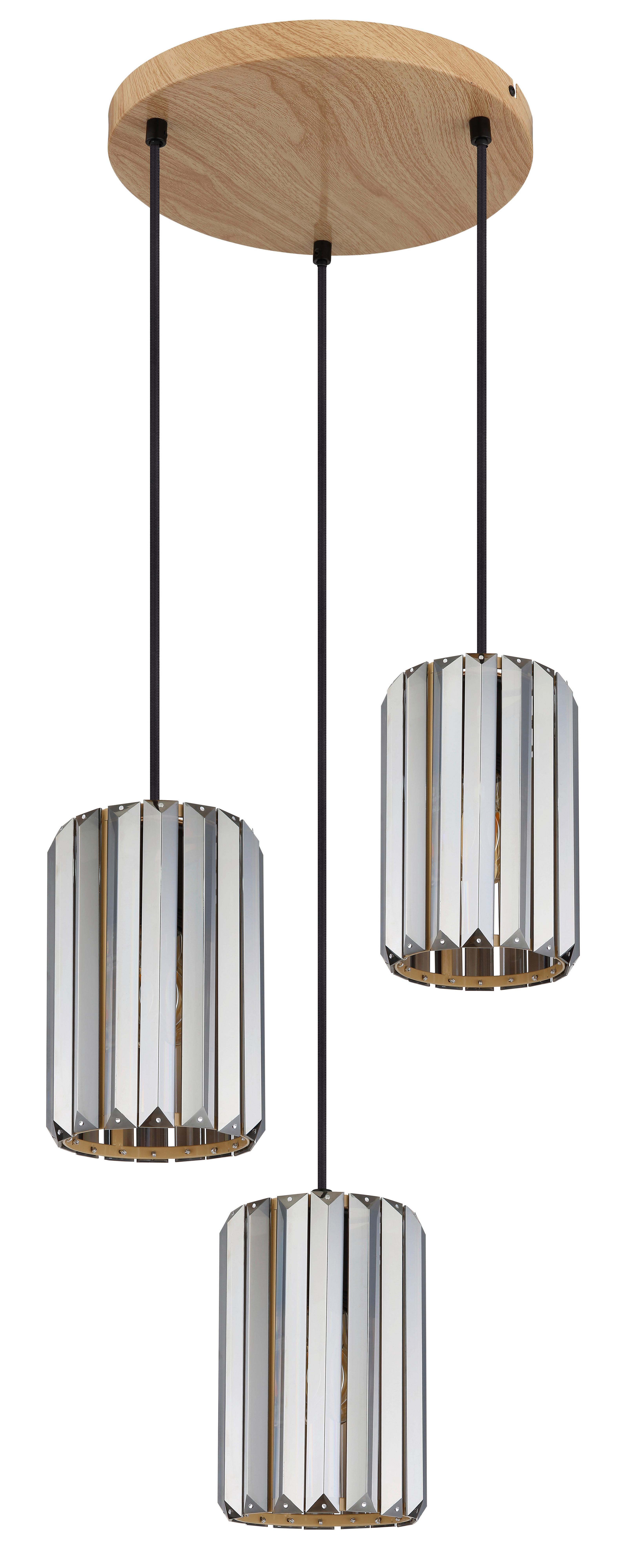 HÄNGELEUCHTE 30229346 RUN - Braun/Grau, Trend, Glas/Metall (35/120cm) - Globo