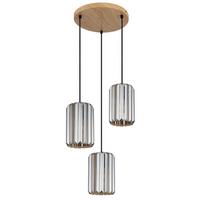 HÄNGELEUCHTE 30229346 RUN - Braun/Grau, Trend, Glas/Metall (35/120cm) - Globo